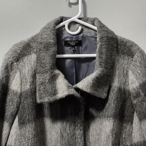Talbots Woman Alpaca Wool Blend Grey and Black Buffalo Plaid Jacket Size 18W